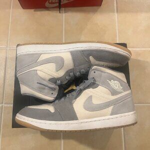 jordan 1 mid white/grey